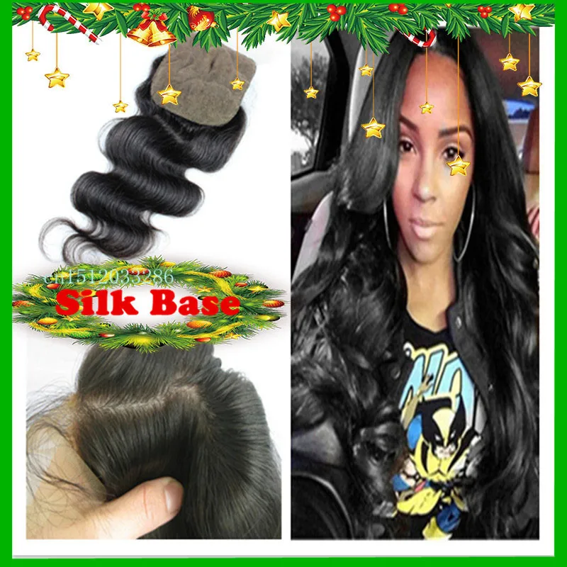8a Brazilian Virgin Body Wave Silk Base Closure Invisible Part Or