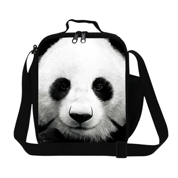 

New 3D Animal Print Lunch Bag For School Cute Panda Kids Lunch Box Thermal Picnic Food Bag Shoulder Bag For Snacks Womens