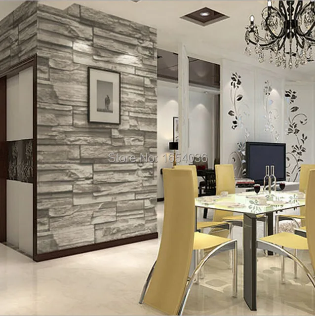 New 3D Luxury Wood Blocks Effect Brown Stone Brick 10M ...