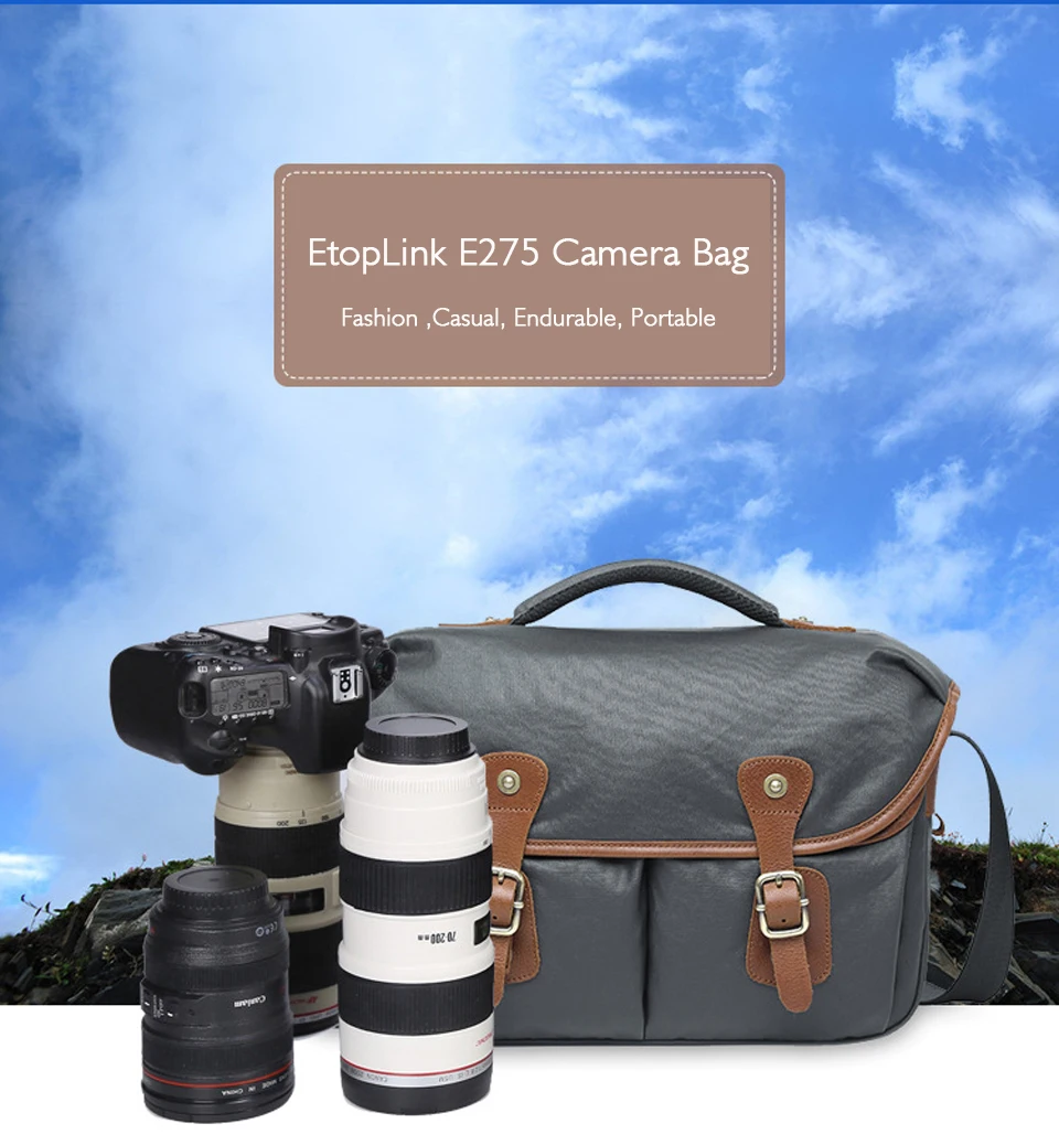 ETOPLINK E275 одинарный на плечо холщовый камера сумка Professional DSLR Путешествия Фото Рюкзак для цифровой объектив чехол