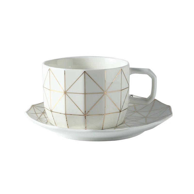 Yolife керамические чашки и блюдца, набор кофейных чашек с бриллиантами, британский вечерний черный чайный сервиз, фарфоровая чайная чашка для свадебных подарков - Цвет: 1 cup