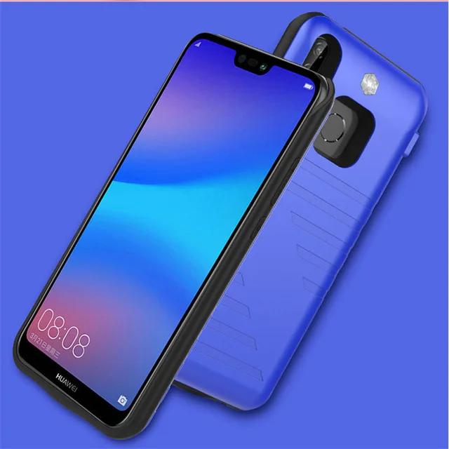 KQJYS чехол для зарядного устройства для huawei Nova 3e чехол для резервного зарядного устройства чехол s 5000 мАч Внешний аккумулятор чехол для huawei Nova 3e задняя крышка - Цвет: Blue