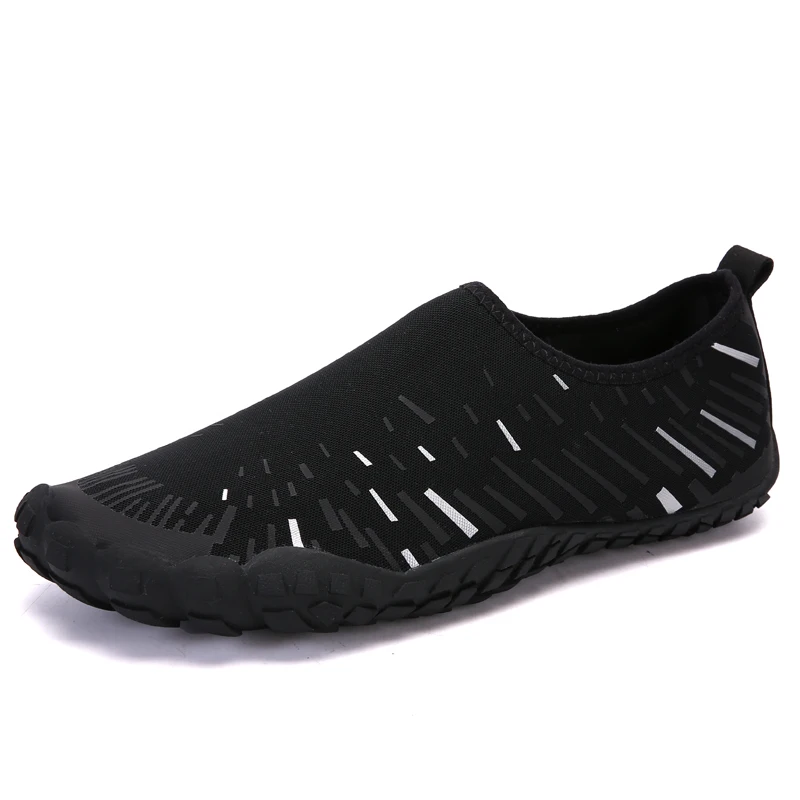 Мужская обувь для бассейна быстросохнущая водонепроницаемая обувь пляжные сандалии с пятью пальцами Zapatos de mujer Нескользящая Мужская обувь для кемпинга - Цвет: Black white