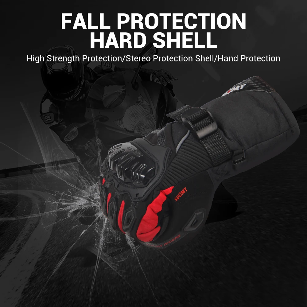 Guantes de Moto SUOMY para hombre 100% a prueba de agua a prueba de viento Guantes de invierno Guantes de Moto con pantalla táctil para motocicleta