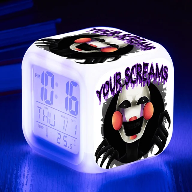 FNAF World Digital Alarm Clock Night Light LED 7 Color Change reloj