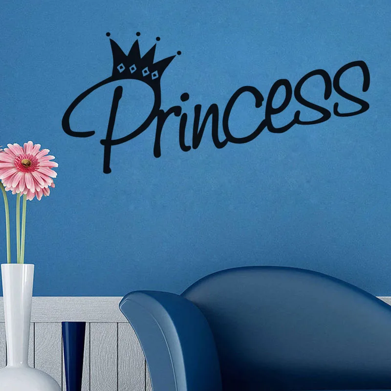 Crown-Pattern-Princess-Beauty-Girl-Wallpapers-Large-Wall-Stikers-For-Christmas-Home-Decoration