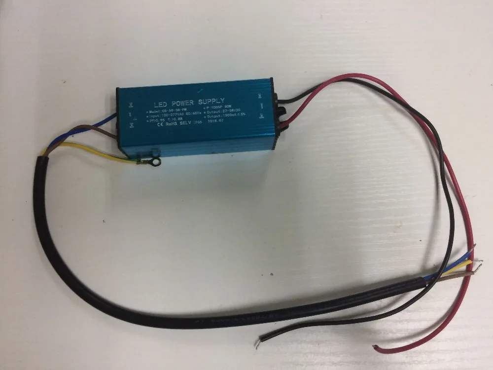 

Fedex 10 pieces 2020 high pfc High quality Waterproof 10 Series 5 parallel 50W constant current driver 1500MA DC20-39V