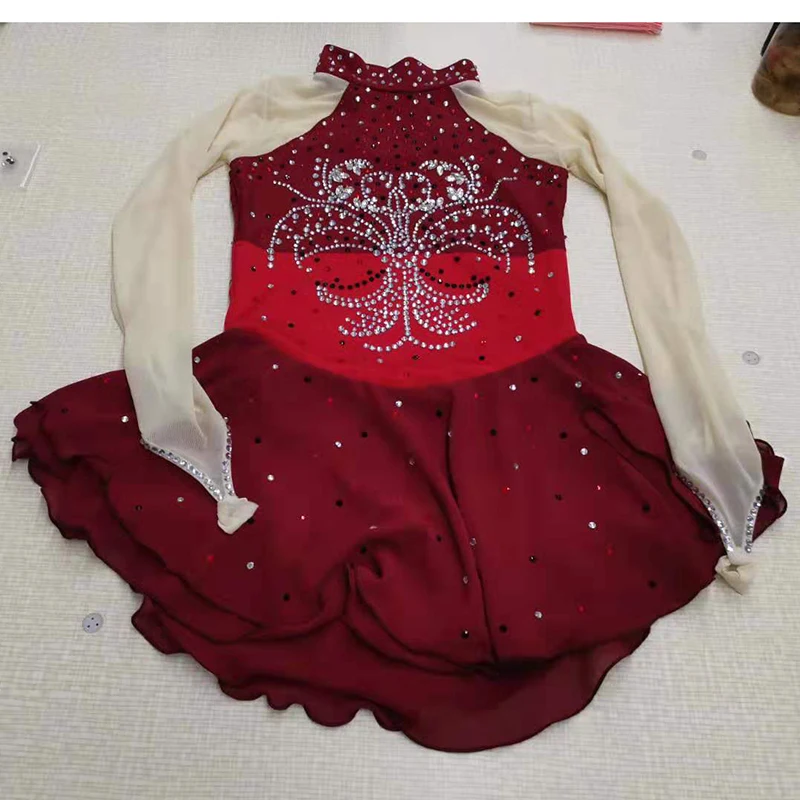 

Nasinaya Figure Skating Dress Customized Competition Ice Skating Skirt for Girl Women Kids Patinaje Gymnastics Performance 412