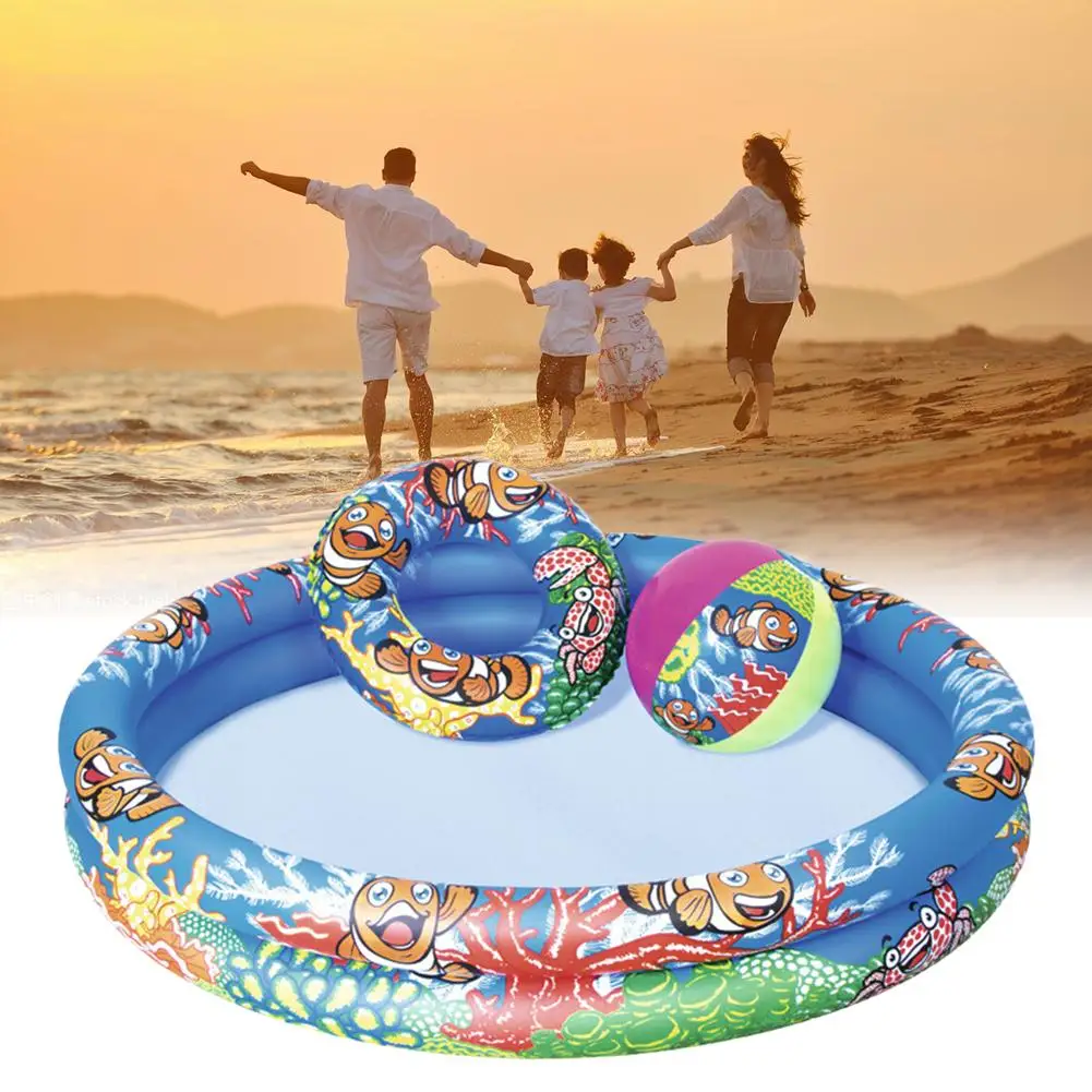 

3Pcs for Family Inflatable Adult Children Swimming Ring Inflatable Pool Float Circle For Adult Children Beach Ball