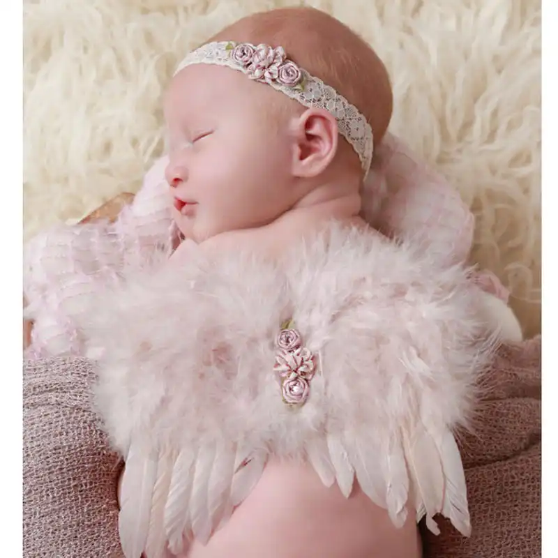 New Cute Angel Wings Costume Photo Newborn Baby Girl Photography Prop Outfit Set