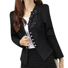 BFYL blazer female slim outerwear blazer elegant spring autumn outerwear coat women ladies jacket clothes black L