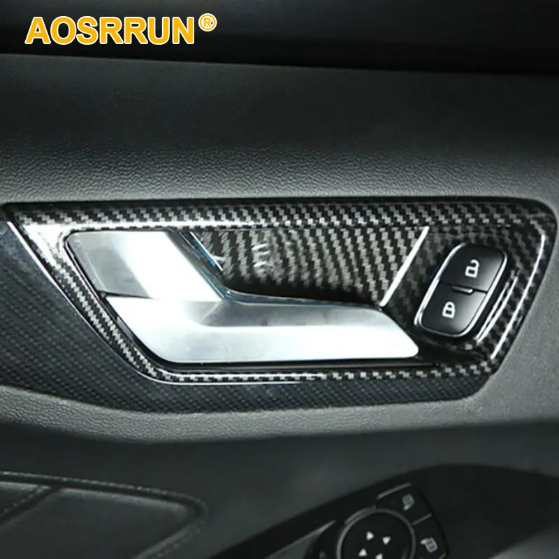 

For Ford Focus 2019 MK4 Carbon Fiber Inside door bowl cover Car Accessories Style