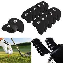 10 шт. черные чехлы для клюшек для гольфа, клюшки для клюшек, защита головы, набор неопреновых головок, аксессуары для гольфа