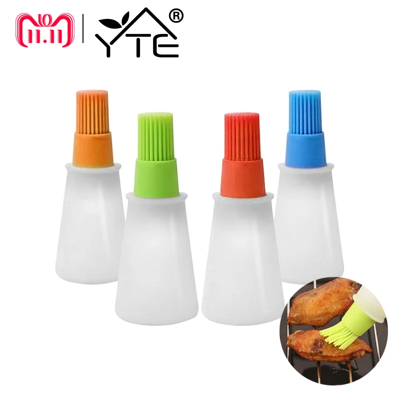 YTE Grill Oil Bottle Brushes Heat Resisting Silicone BBQ Basting Oil