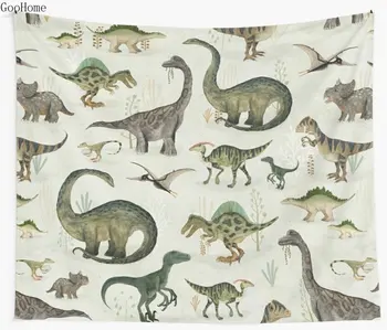 

Dinosaurs Illustration Wall Tapestry Cover Beach Towel Throw Blanket Picnic Yoga Mat Home Decoration