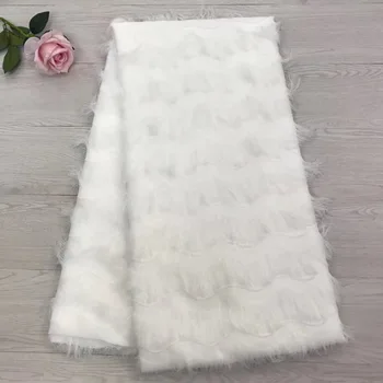 

White Black 3D Flowers 2019 Latest African Cord Lace Fabrics High Quality Nigerian Lace Fabric For Wedding African Lace Fabric