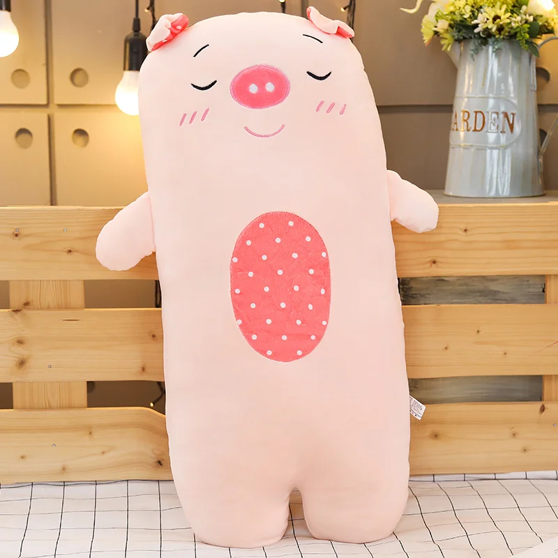 Washable Cartoon Plush Animals Long Stuffed Sleeping Leg Pillows Bunny Mouse Bear Dog Pig Kids Adults Overnight Toy 70/100cm