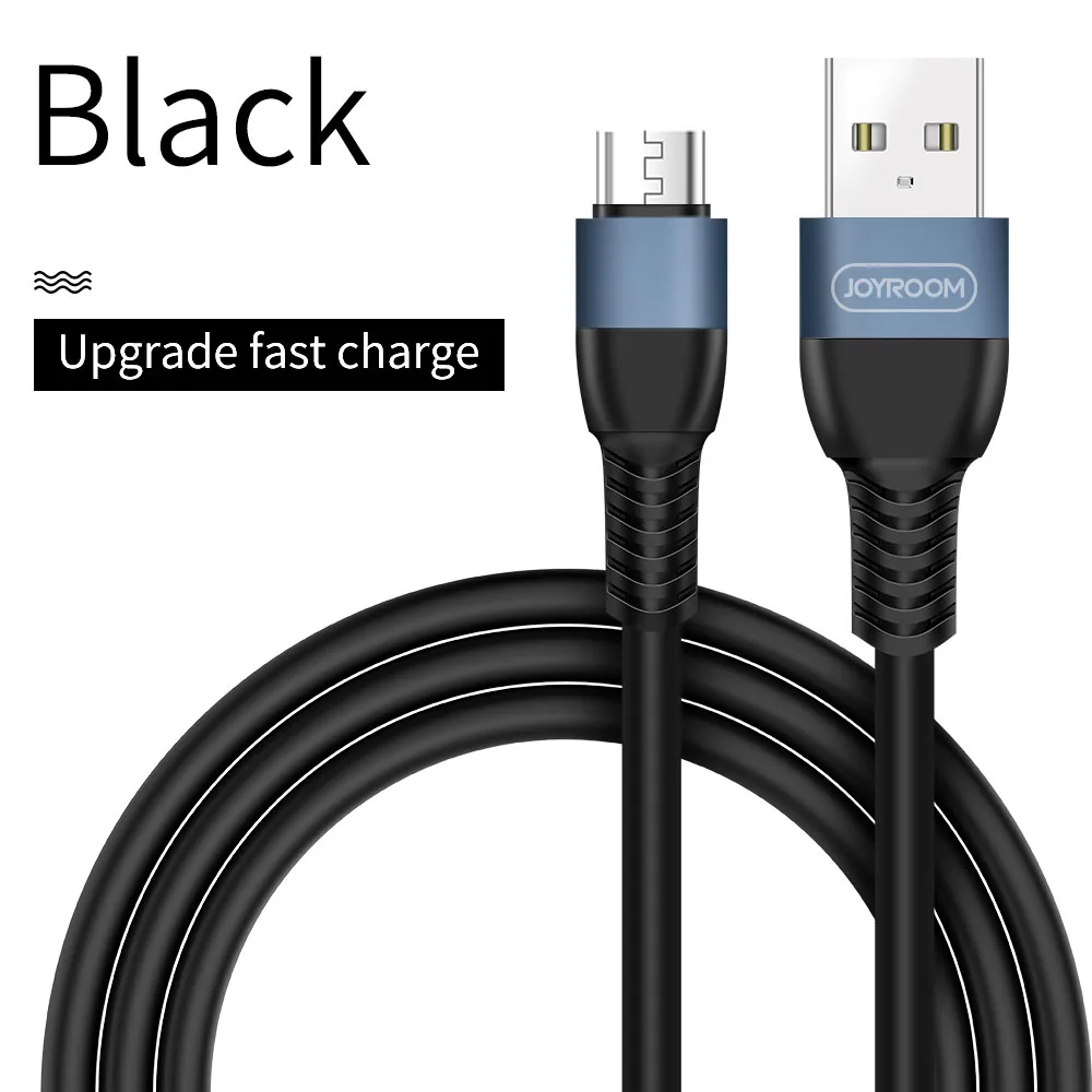 Joyroom Micro USB кабель для быстрой зарядки телефона синхронизации данных кабель передачи зарядное устройство для Android кабель для samsung Xiaomi huawei 1,5 m 3 m - Цвет: Black
