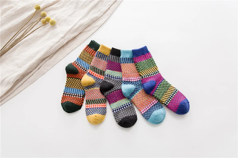 5 пар/лот высокое качество зимние носки Для женщин толстый Теплые зимние носки удобные Повседневное кролик шерстяные носки для Для женщин