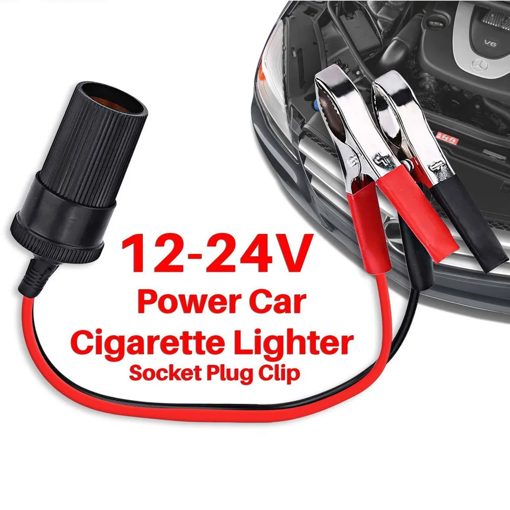 

Car Cigarette Lighter Socket 12V Portable Power Plug Adapter Crocodile Clip Refrigerator Fridge Cigar Female Socket Clip #2