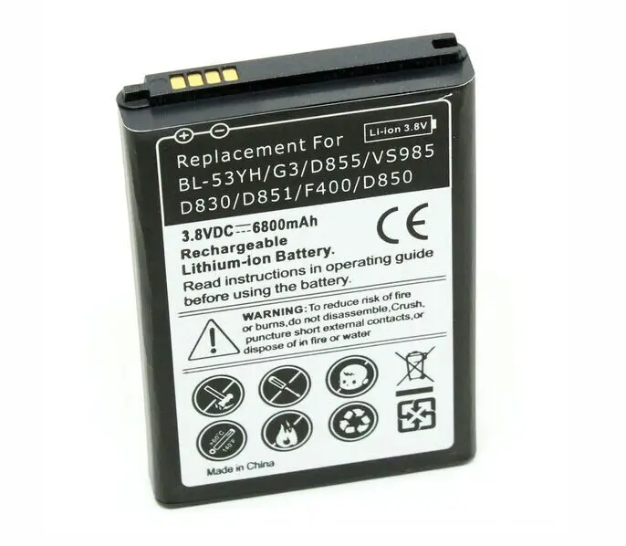 2X6800 мАч Расширенный Батарея+ 3 дополнительно Цвет обложка+ Универсальный Зарядное устройство для LG G3 bl-53yh G3 D855 f400 D830 D850 Vs985 D851