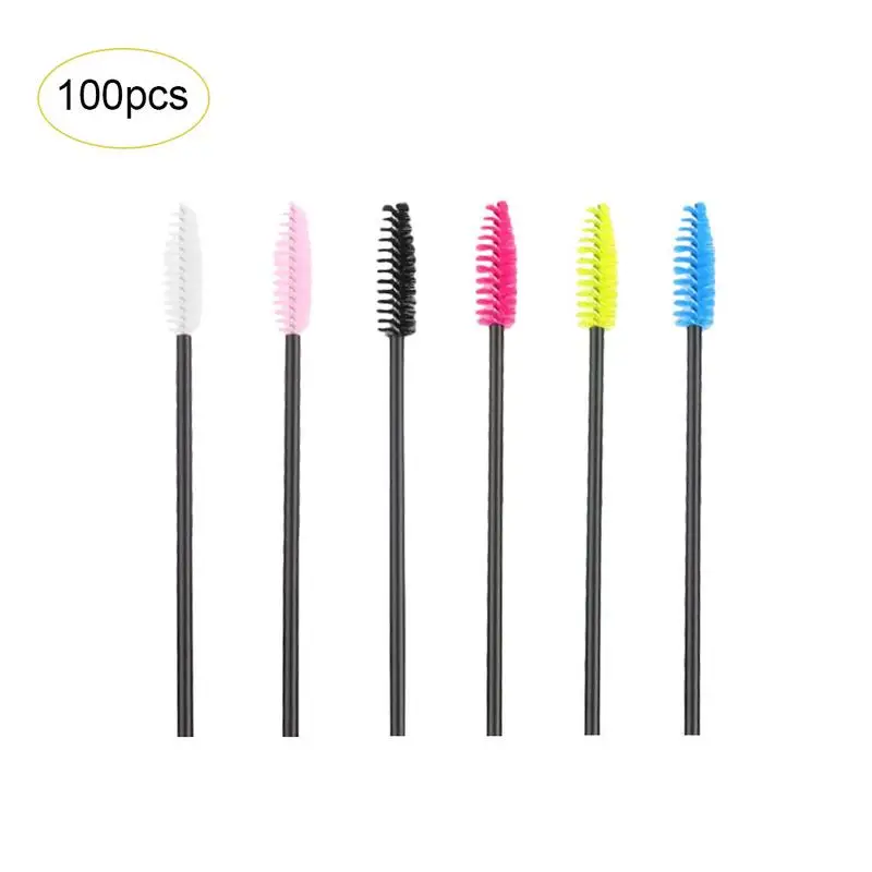

100pcs/set Eyelash Brushes Makeup Brushes Disposable Mascara Wands Applicator Spoolers Eye Lashes Cosmetic Brush Makeup Tools