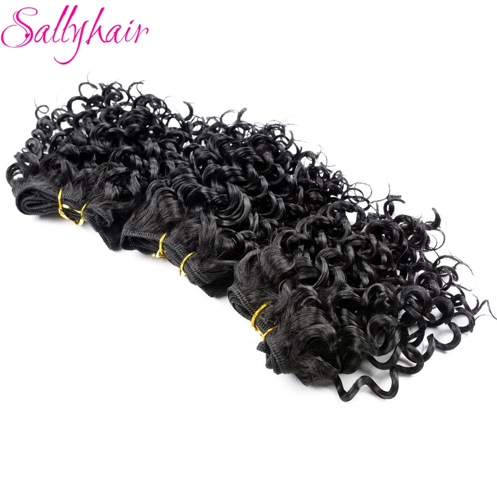 Sallyhair Ombre Color Afro Kinky Curly Crochet Hair Weave Mixed Black Burgundy Synthetic Hair Extensions 3pclot Hair Weavings  (50)