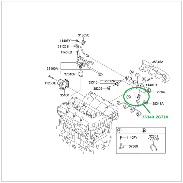 Original Fuel Rail Pressure Sensor Switch For Kia Optima Sorento Sportage Hyundai Sonata Tucson Santa Fe 2.0l 2.4l 35340-2G710