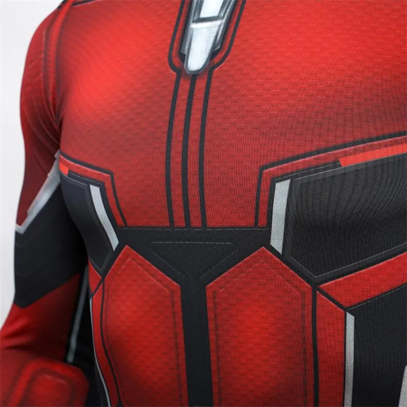 Фильм Мстители 4 Ant Man Armor Косплей костюмы быстросохнущие лосины футболка с длинными рукавами модные мужские штаны