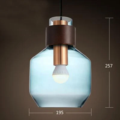 Moderne nordic bunte glas pendelleuchte, grau/blau/bernstein glas