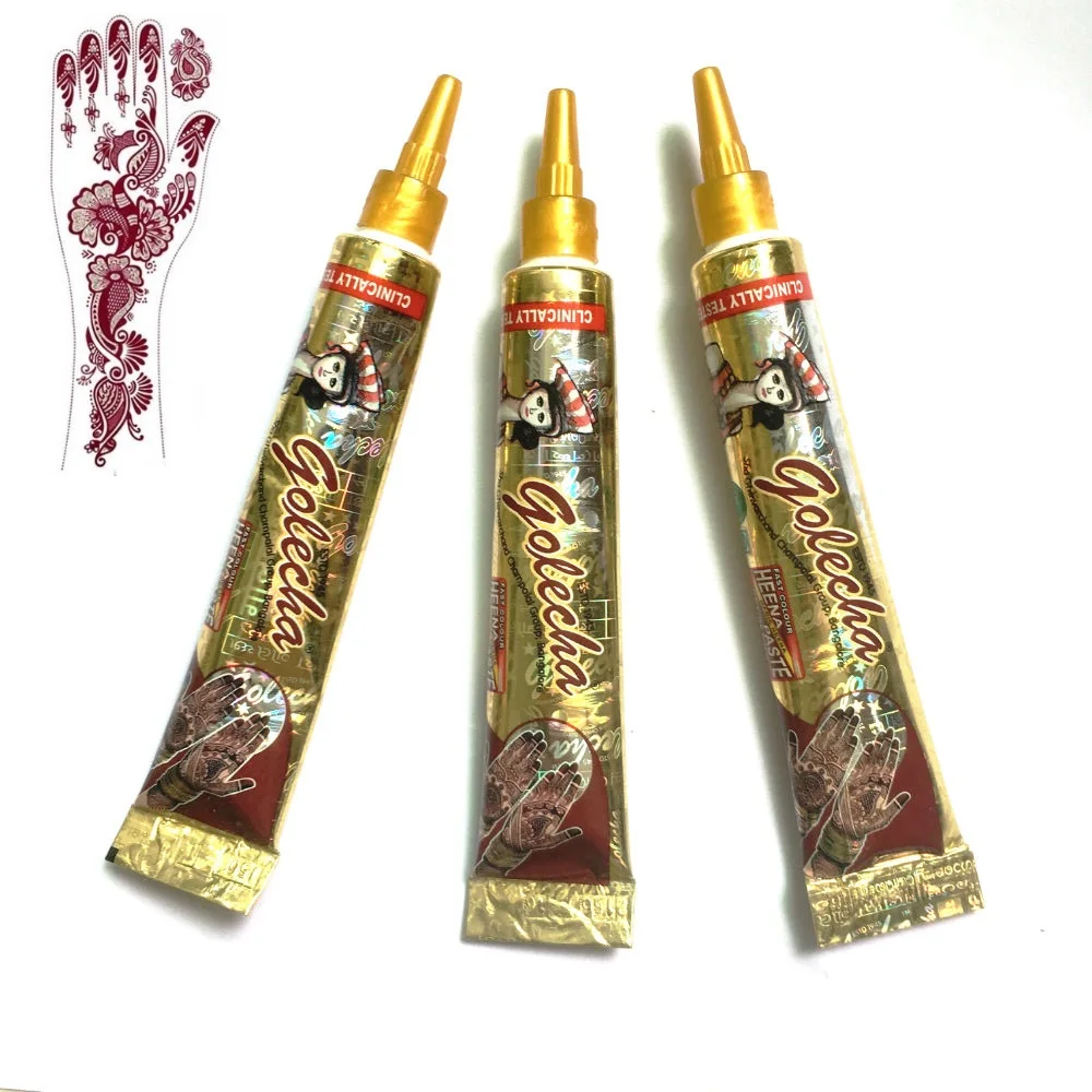 

3X red Henna tube for temporary body art - ready to be used