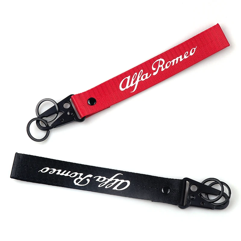 

For Alfa Romeo Giulietta Spider GT Giulia Mito 147 156 Car styling webbing key chain Key ring car accessories