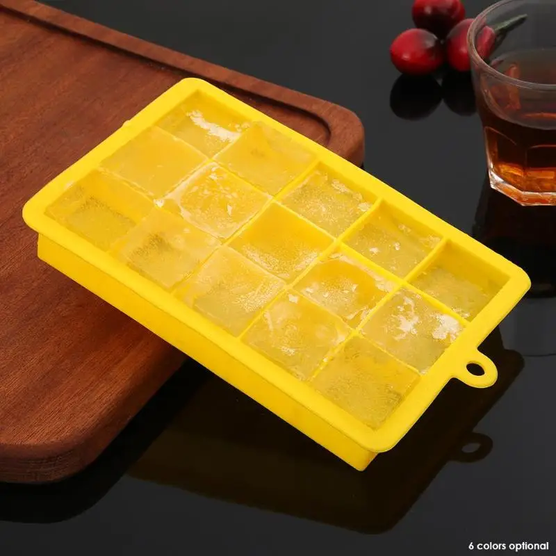 

Silicone 15 Grids Ice Cube Mold Maker Square Shape DIY Ice Tray Jelly Mould Silicone Ice Tray Fruit Ice Cube Maker Bar Accessory
