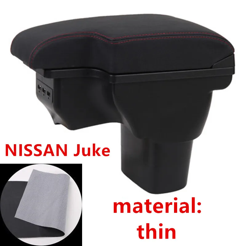 Для NISSAN Juke подлокотник коробка аксессуары для салона автомобиля модификация Перезаряжаемый USB - Название цвета: Red line with usb