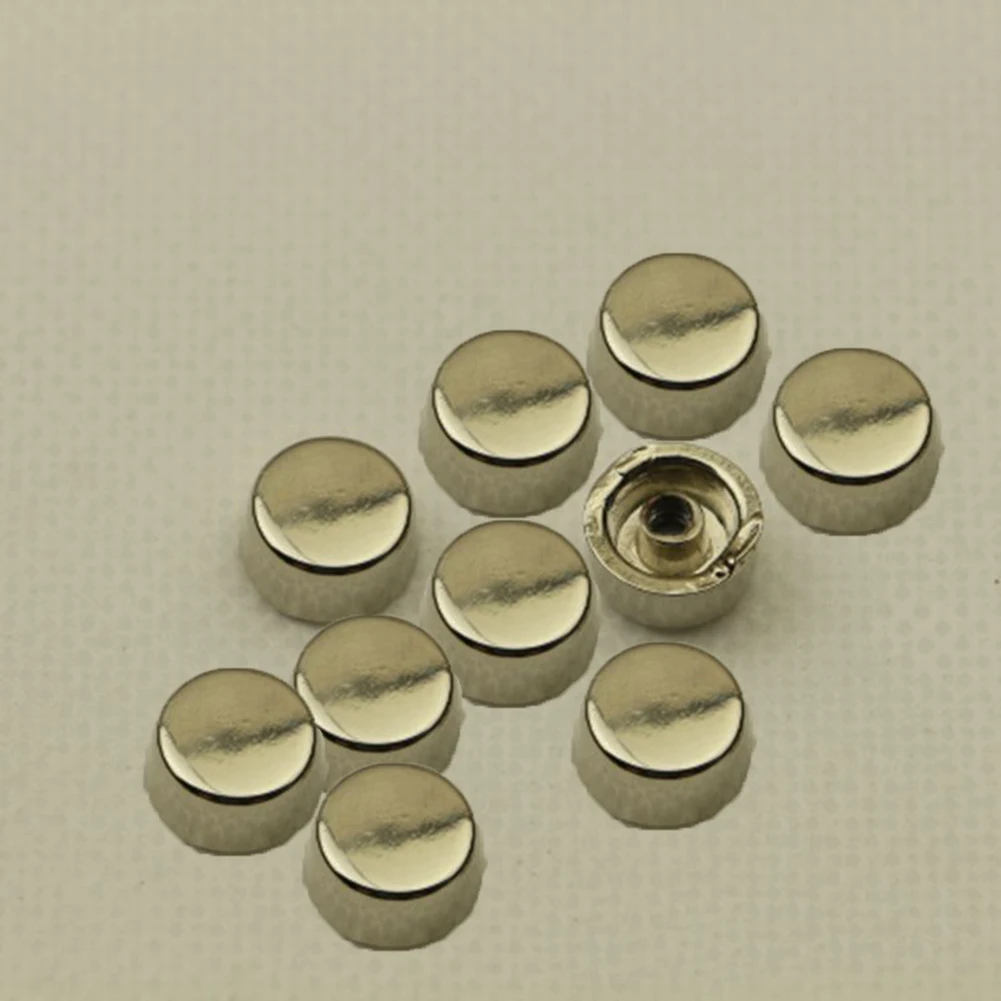 10Pcs 1cm Bag Bottom Stud Rivet Screw Cloth Shoe Bag Hardware Belt DIY Round Metal Replacement Bag Accessories Gold Silver Black