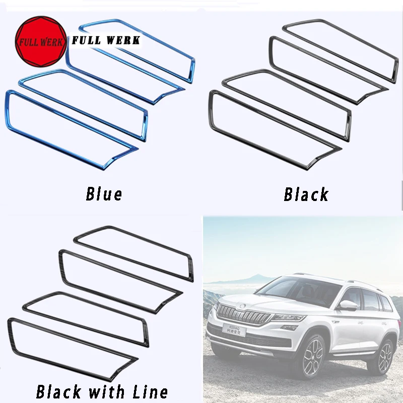 1 Набор из 4 шт нержавеющая сталь внутренняя дверная ручка отделка Декоративная рамка Крышка для Skoda Kodiaq Интерьер Литье аксессуары