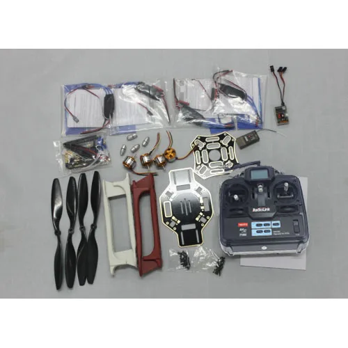 

JMT RC 4 Axle Multi heli Quadcopter UFO ARF Kit: F450 Frame + A2212 Motor + HOBBYWING ESC + CF Pros + 6CH TX RX F02192-G
