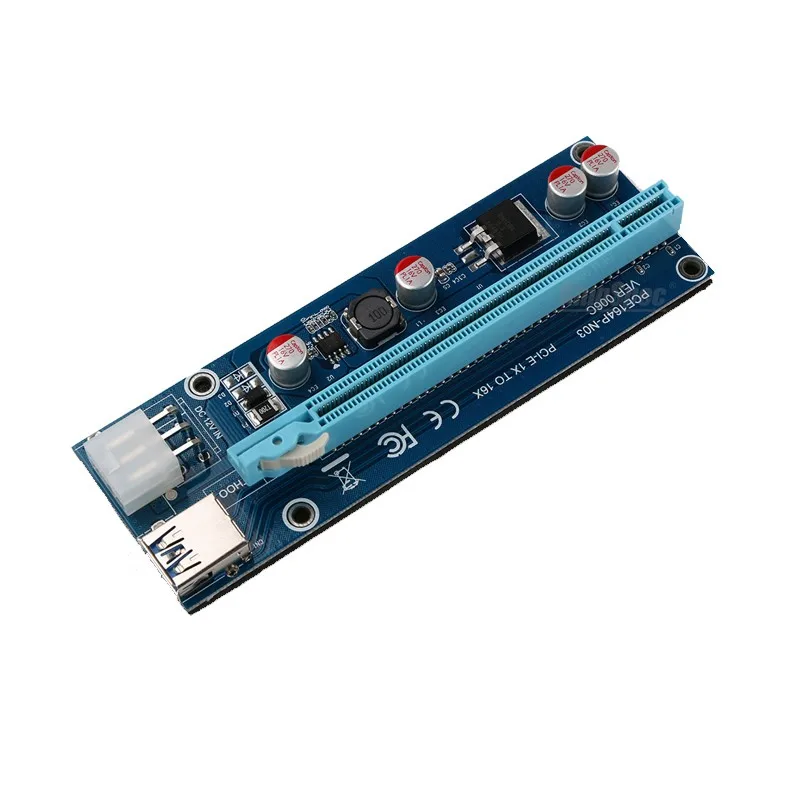 Последняя версия 006C Riser Card pci-e 1x к 16x Powered USB 3.0 Extender Райзер адаптера для Bitcoin Litecoin