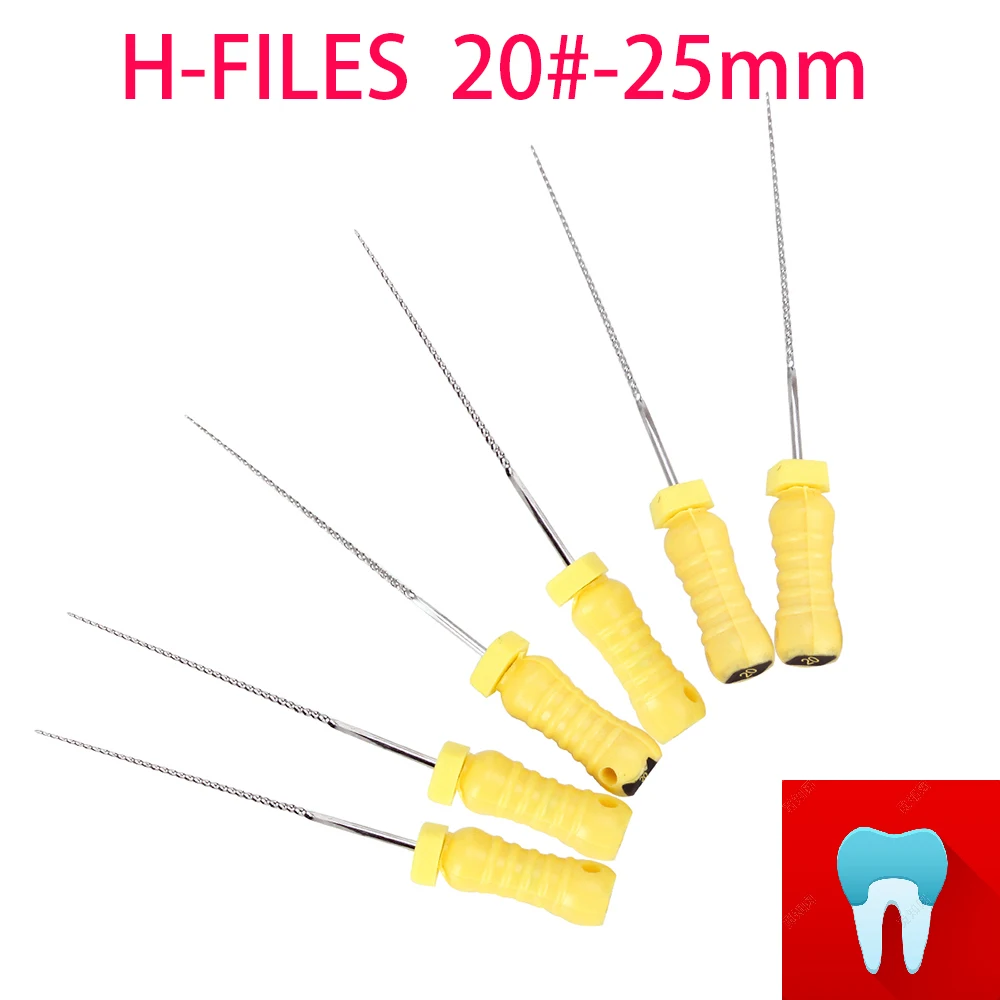 

6pcs 20#-25mm Dental Protaper Files H Root Canal Dentist Materials Dentistry Instruments Hand Use Stainless Steel H Files