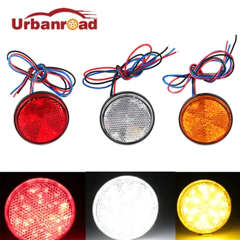 

Urbanroad 10PCS 24 SMD Car Led Reflector Motorcycle Rear Round Tail Lights Red Yellow White Truck Side Lights Side Warning Lamp