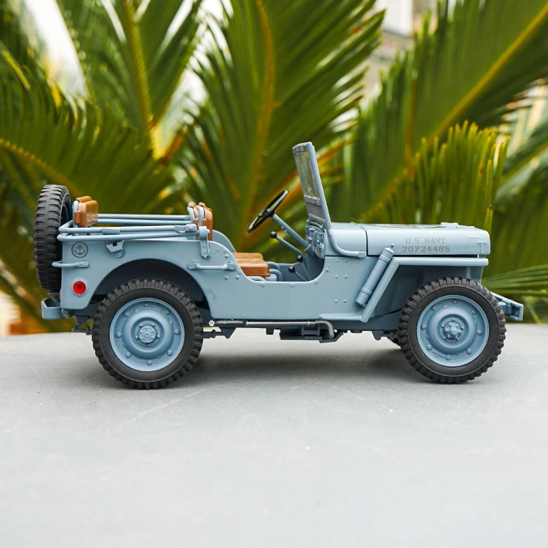 Welly 1:18, 1/4 тонны, американский Армейский Джип WILLYS, верхняя часть, литая под давлением, модель автомобиля, игрушки для мальчиков, подарки, оригинальная коробка