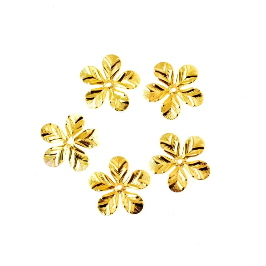 Free shipping Retail 30Pcs Gold Plated Filigree Square Flower Wraps Connectors Metal Crafts Gift