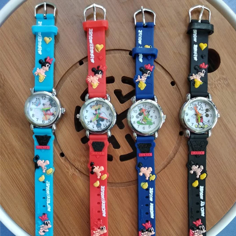 Детские часы с Микки Маусом для девочек и мальчиков, детские часы, силиконовые кварцевые наручные часы, подарок на день рождения, студенческие часы, Reloj Mujer