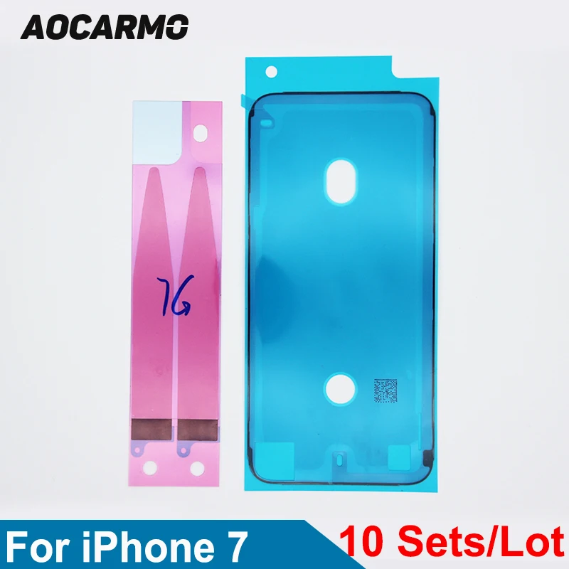 

10 Set/Lot Aocarmo For iPhone 7 4.7" 7G LCD Display Screen Adhesive + Battery Anti-Static Sticker Glue Tape Replacement