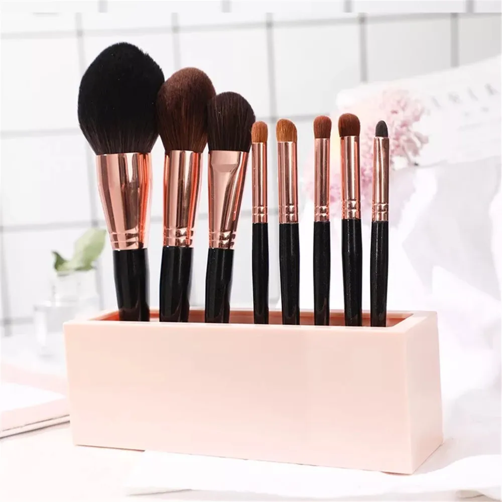 

Silicone Makeup Brush Organizer Lipstick Cosmetic Storage Box Holder Make Up Tool home office storage desk organiser