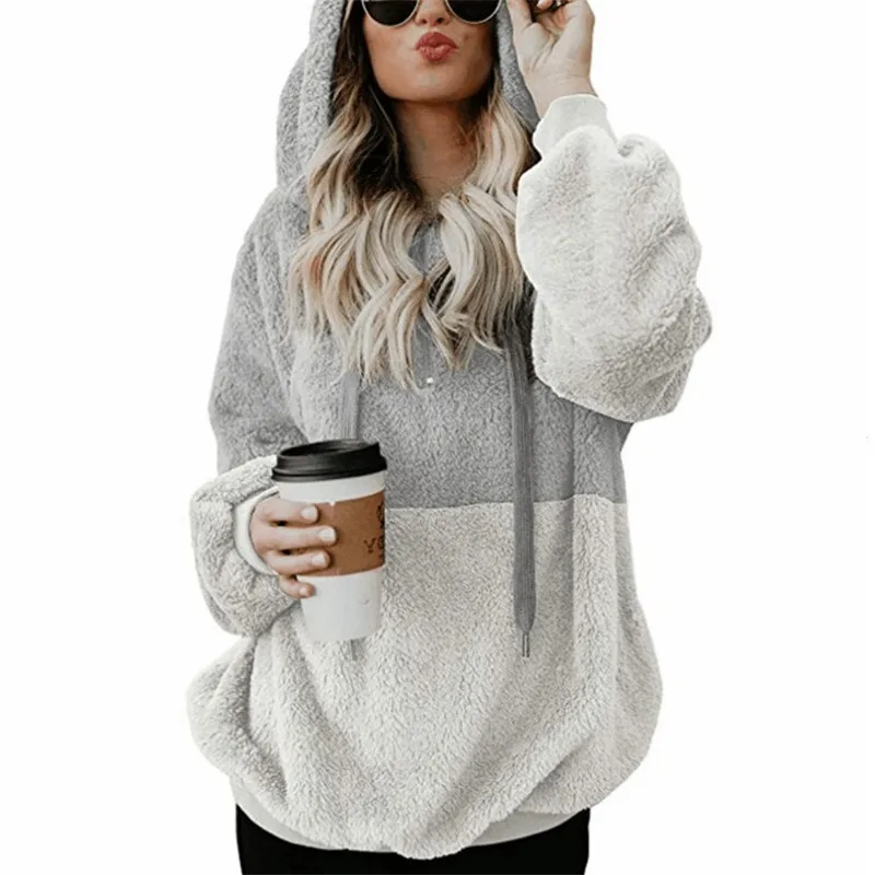 price cut 2018 Winter New Womens Flannel Pullover Ladies Top Zipper Jacket Women Coat Large Size Women's Casu