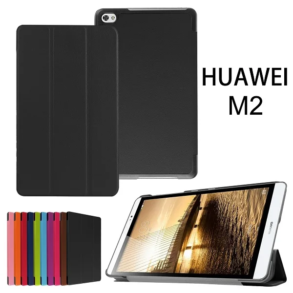  Folio stand leather cover case PU cover case For Huawei MediaPad M2 M2-801W M2-803L Huawei M2 8.0 tablet case +screen protector 