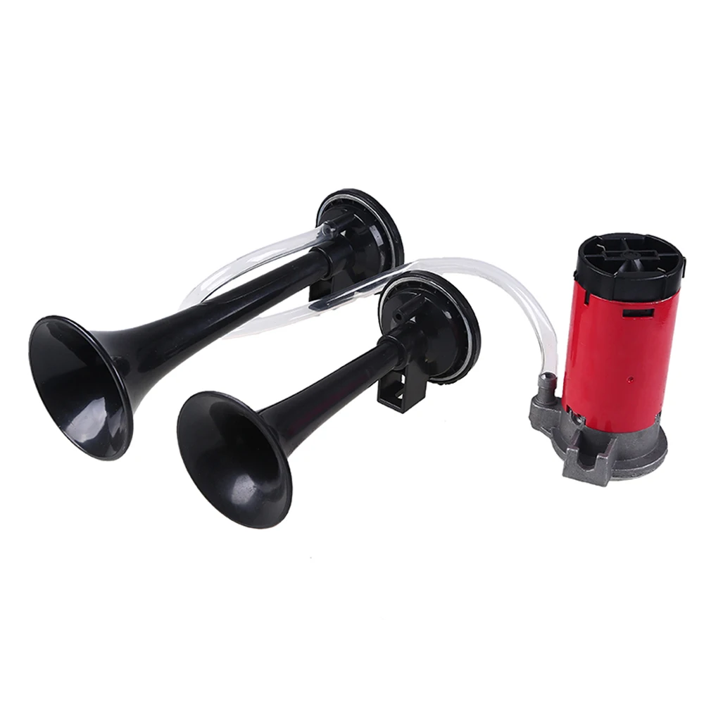 Set-Brand-New-Nero-Super-Forte-12-V-Doppia-Tromba-D-aria-Horn-Kit-Compressore-Auto (3)