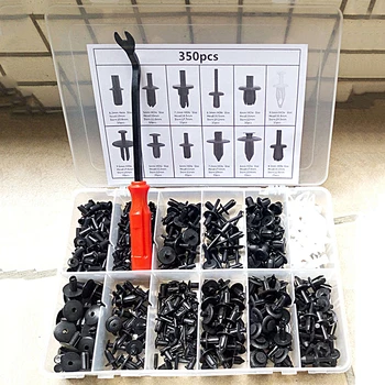 

350Pcs Car Body Plastic Push Pin Rivet Trim Moulding Clip Fasteners Assortments Trimming mold clamp screwdriver