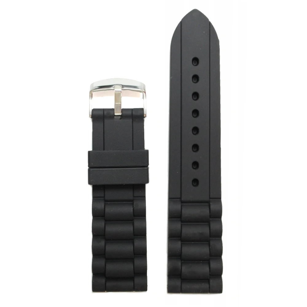 24mm Black Color Silicone Jelly Rubber Men Lady Watch Band Straps WB1002A24JB